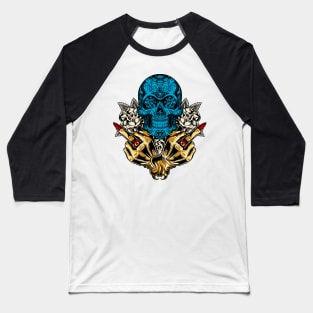 Batiamo - Double middlefinger skull Baseball T-Shirt